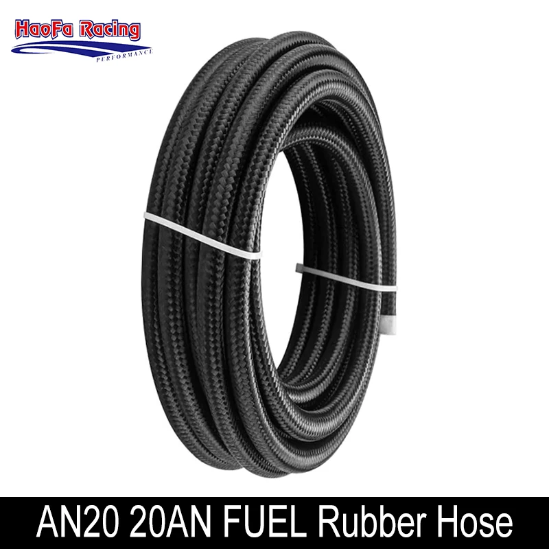 10FT 20FT AN20 20AN Oil Fuel Hose Oil Gas Line Cooler Hose Line Nylon Stainless Steel Braided Pipe Tube in Stock 1M 2M 3M