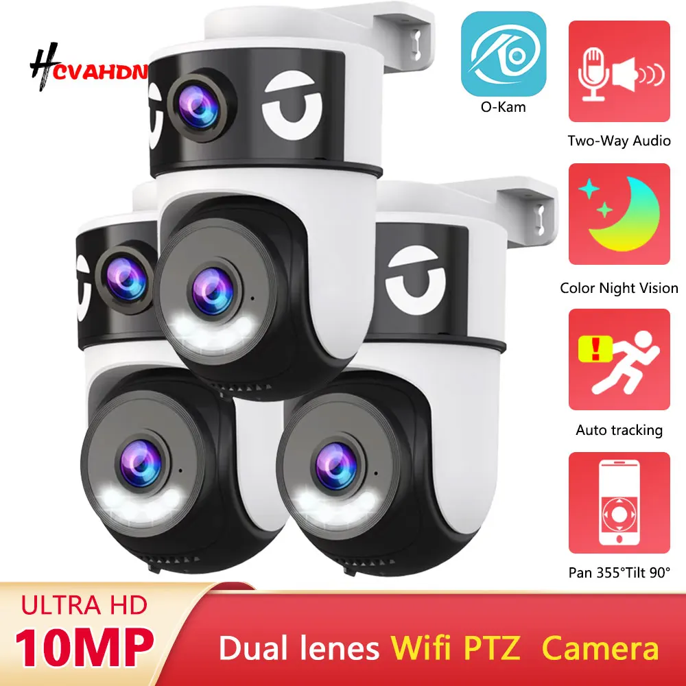 

Dual Lens 10MP 4K WiFi PTZ CCTV Security Camera Outdoor Smart Home Color Night Vision Wireless CCTV Video Surveillance Camera