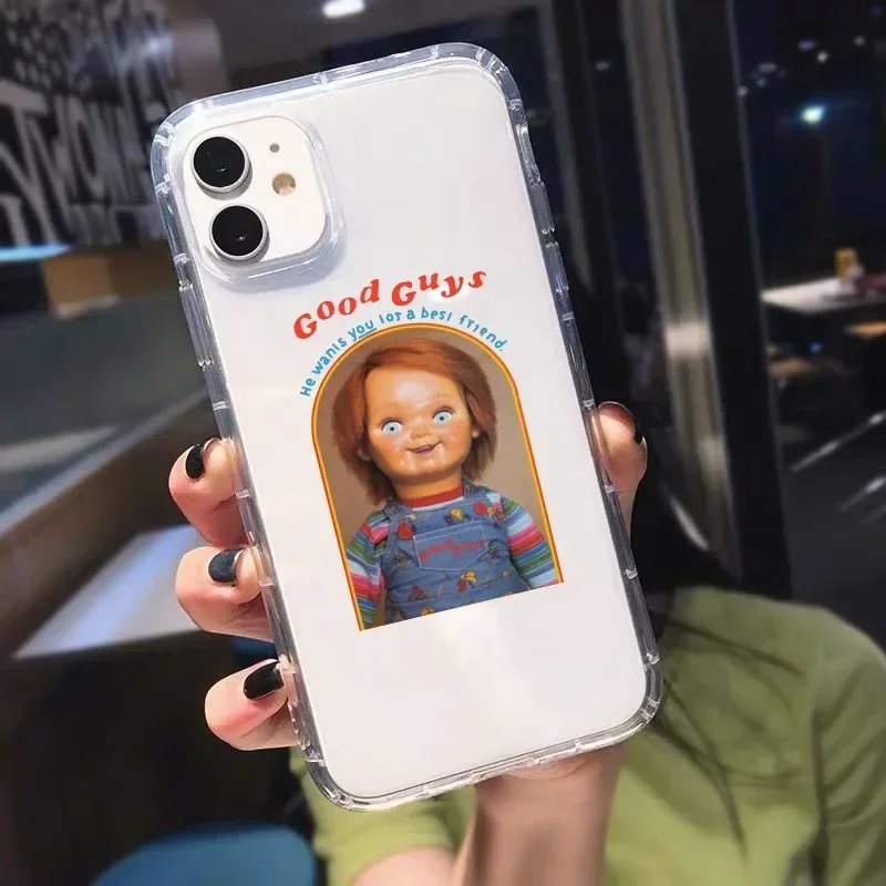 Chucky Good Guys Phone Case Cover For iphone 15 Pro 11 16 12 XS Max X XR 13 8 7 14 Plus Cartoon Transparent Soft TPU Shell Capa