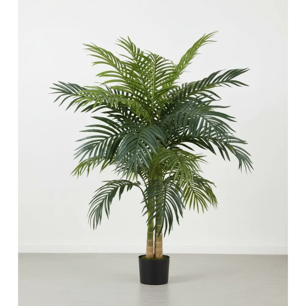 

4-футовое искусственное пальмовое дерево с золотой тростью — реалистичный декор для домашнего офиса с гибкими ветвями для легкого формирования