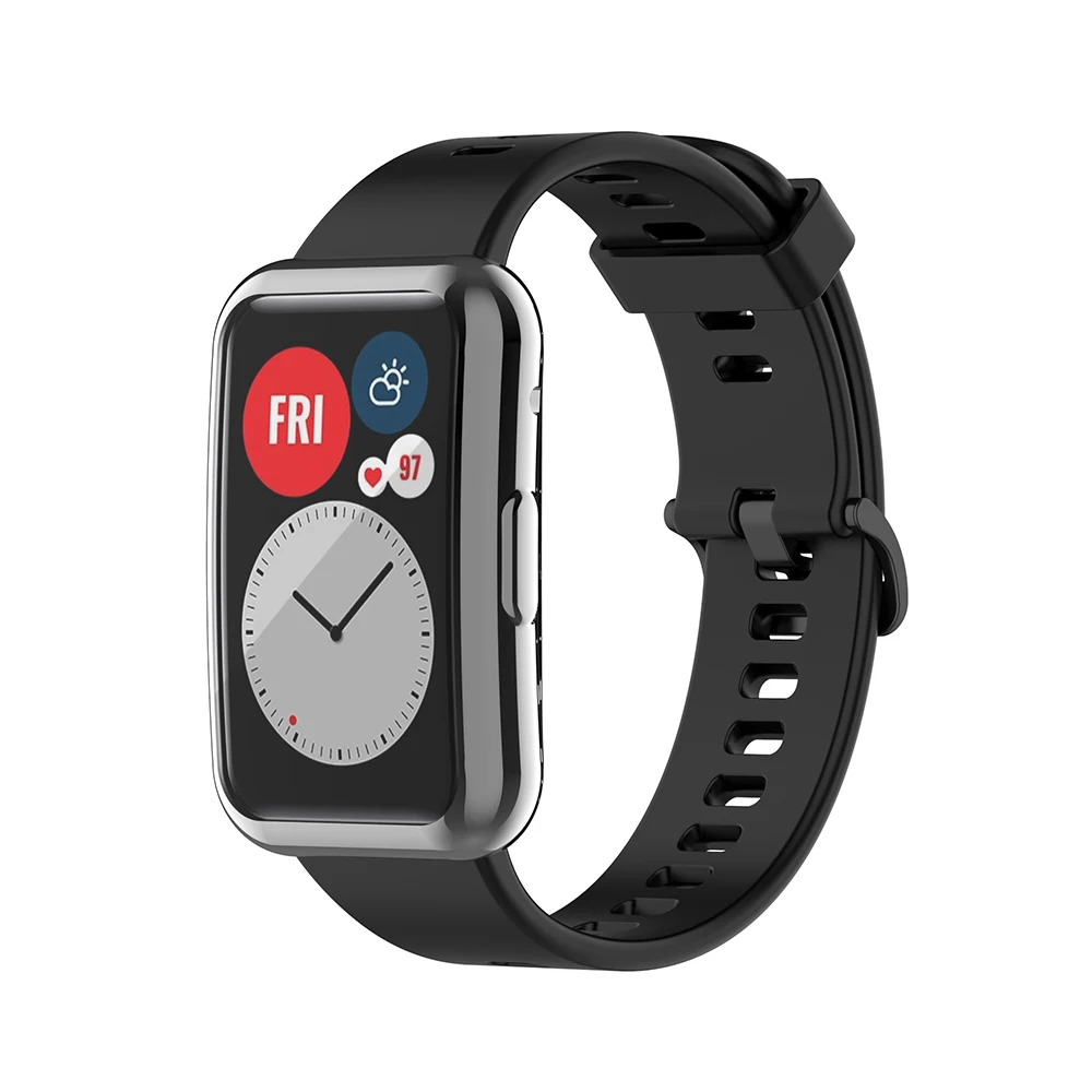 Full Screen Protector For Huawei Watch Fit Electroplated TPU Protective Case Shell Cover