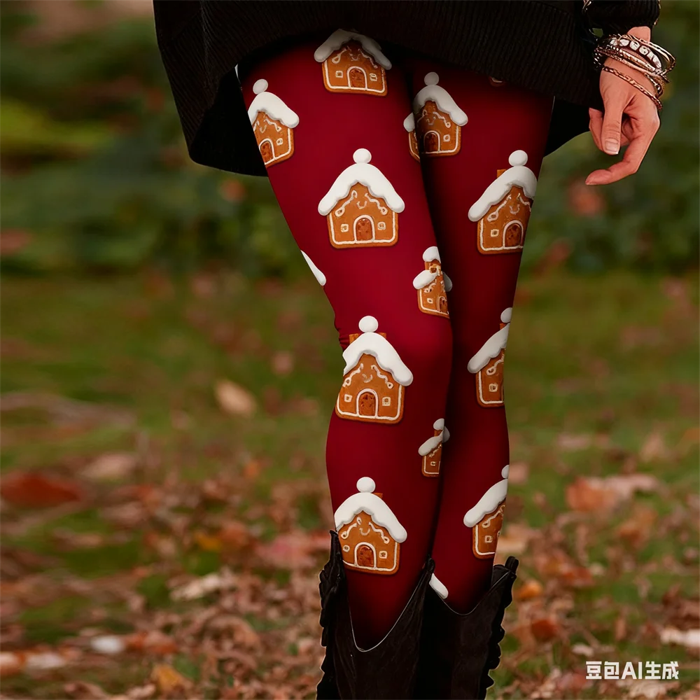 

Christmas women's leggings New Year pattern print yoga pants Ladies' high waisted pant Elastic comfortable pants Women Clothing