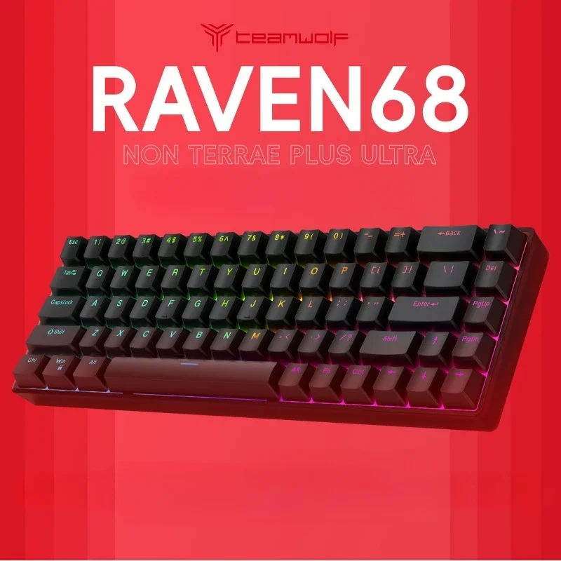 

Raven68 Mechanical Keyboard Wired Magnetic Switch 8K Gasket Gaming RGB Backlight Hot-swappable Esports Keyboard for PC Laptop