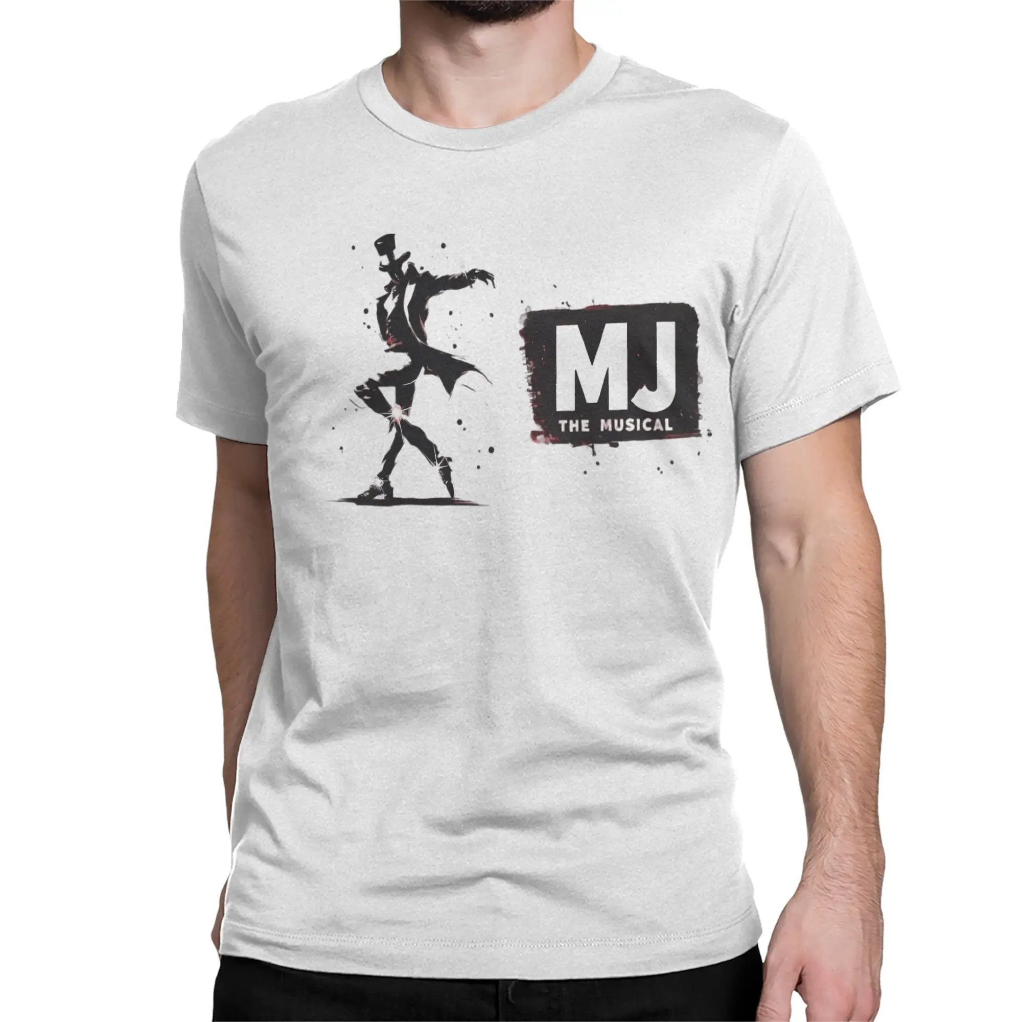 Men MJ king of pop  The Musical Moonwalk Tribute – Iconic Silhouette T Shirt Cotton Clothes Round Neck Tees New Arrival T-Shirt