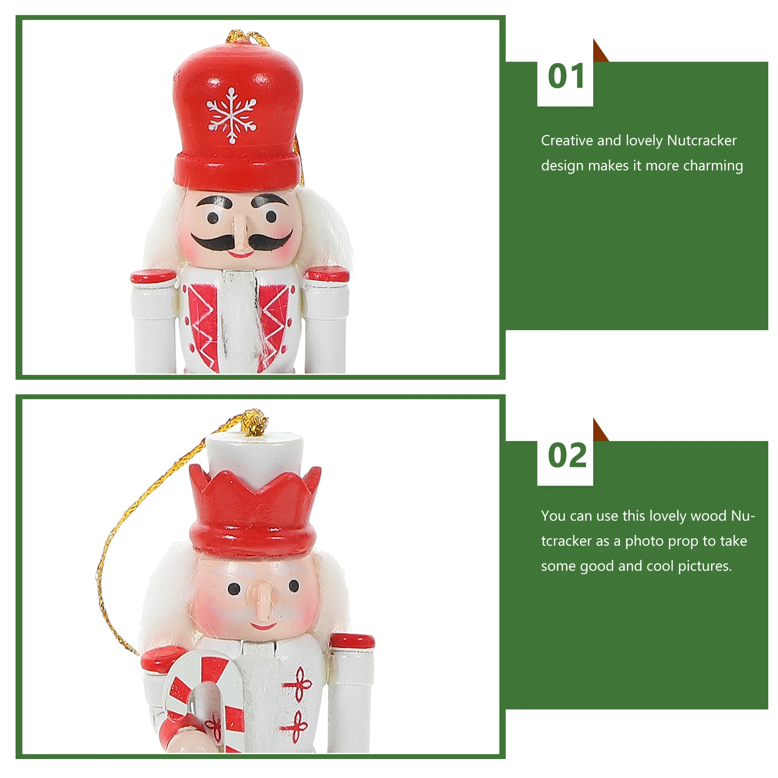 

5Pcs Nutcracker Hanging Christmas Decoration Wood Nutcracker Craft Ornament Xmas Tree Hanging Decor Xmas Wood Nutcrackers