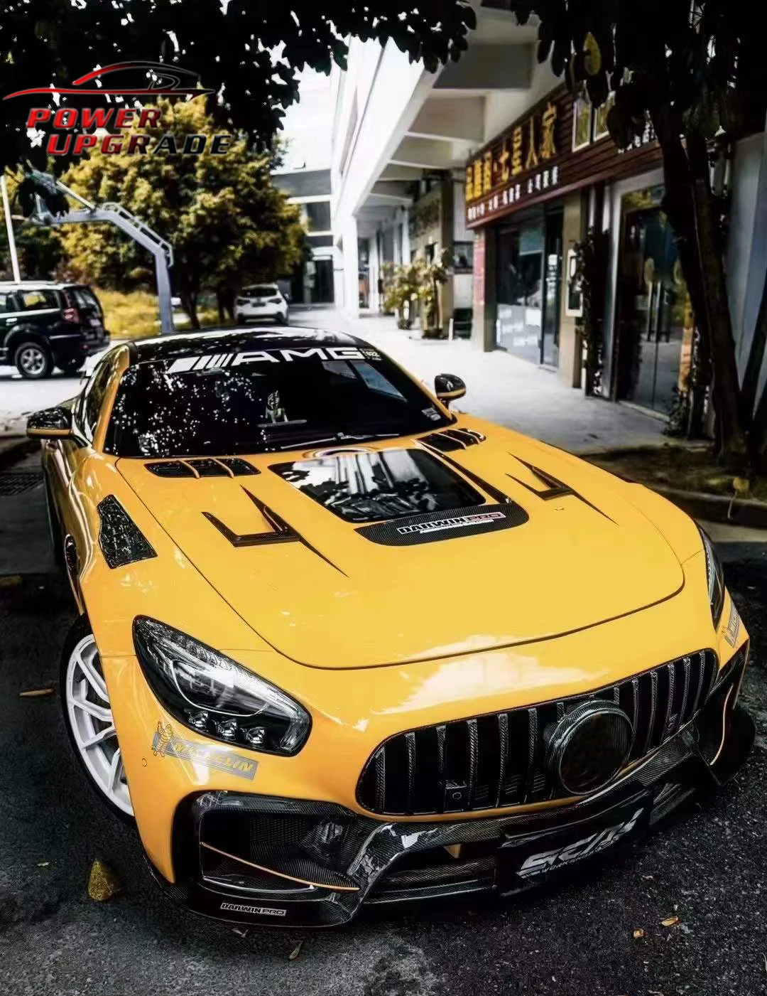 IMP Style Carbon Fiber Bodykit Front Rear Bumper Side Skirts Wing Tail Spoiler For Mercedes Benz 2014-2019 Amg GT C190 GTC GTS