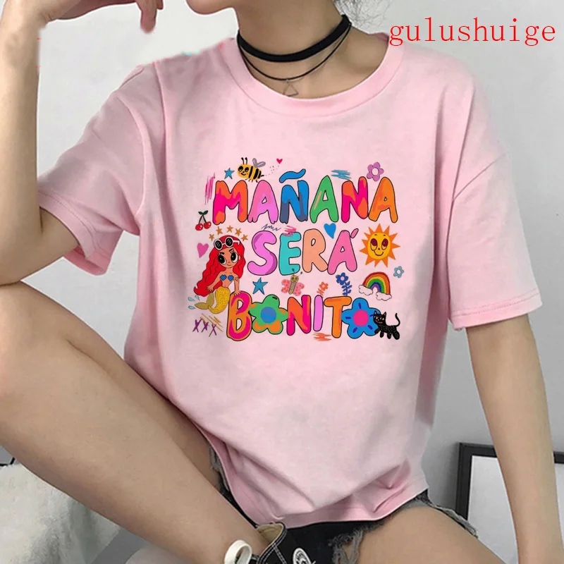 Pink Fashion Manana Sera Bonito Bichota Karol G T Shirt Women Short Sleeve Woman Graphic T Shirts O Neck Tee Trendy Clothing