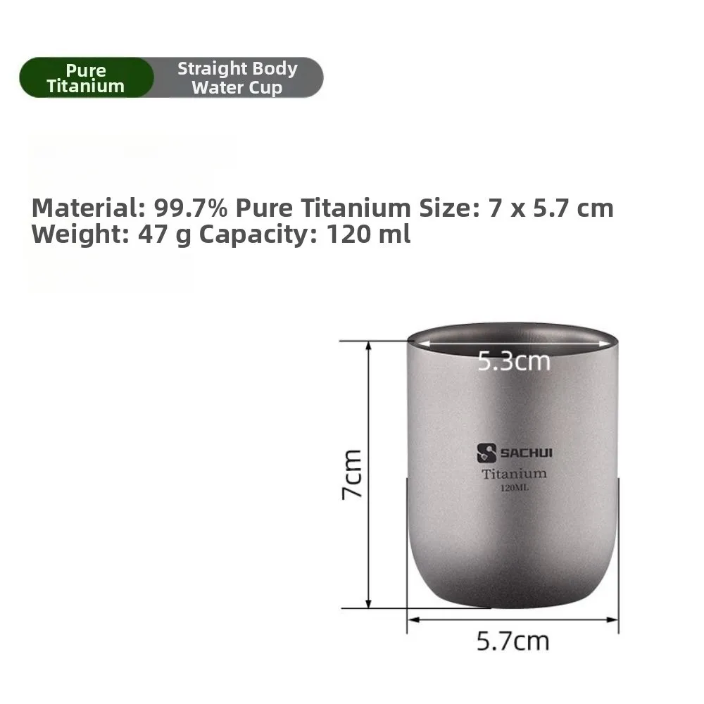 High Quality Lightweight Camping Titanium Tea Cup Portable Double-Wall Coffee Tea Mug Outdoor Drinkware view 5