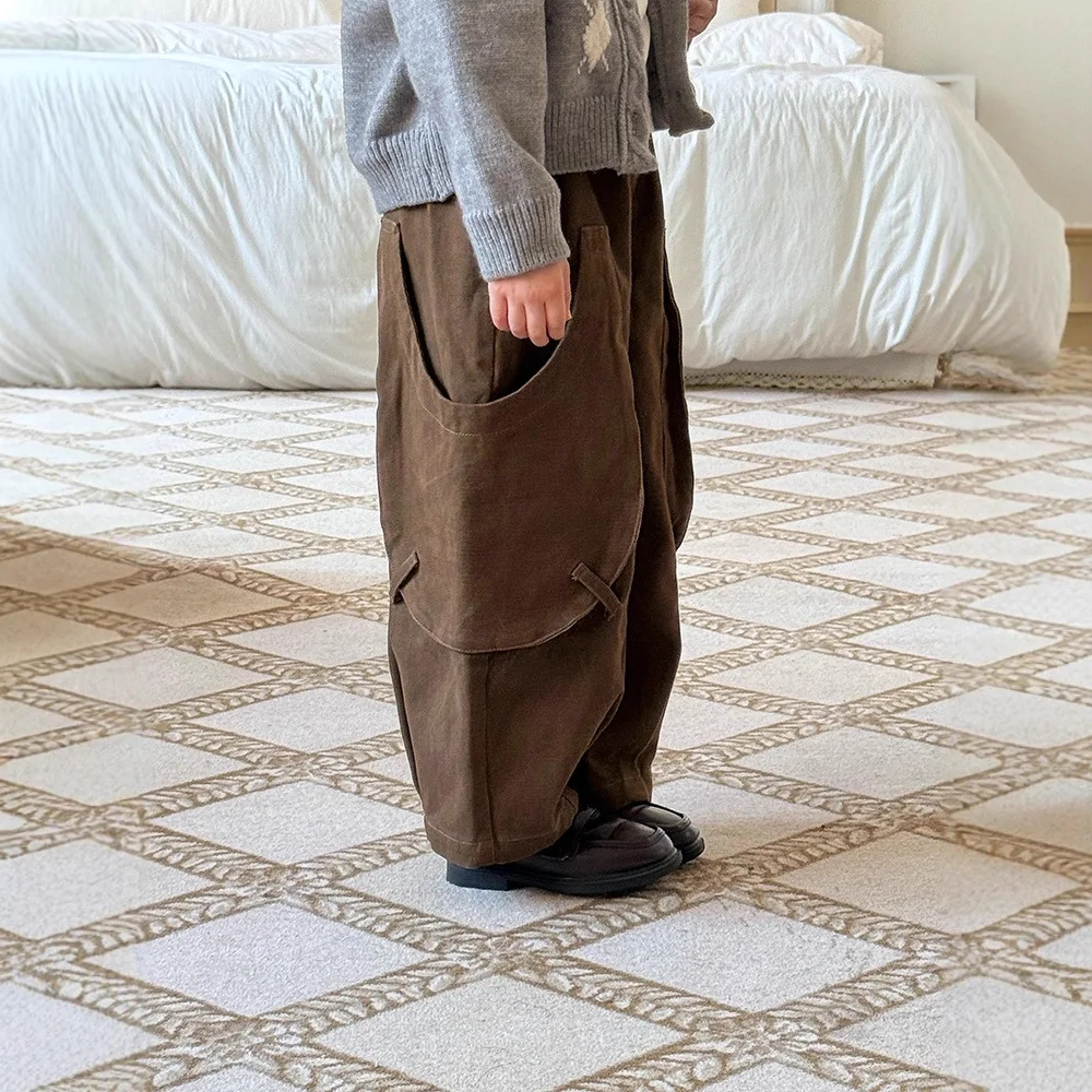 

Toddler Girls Pant New Winter Solid Color Plush Kids Baby Boys Warm Radish Pant Elastic Waist Pocket Children Girls Harem Pant