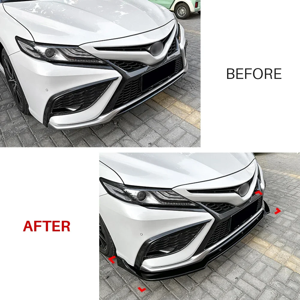 For Toyota Camry XV70 Sports 2021 2022 2023 To Up Front Bumper Lip Splitter Spoiler Diffuser Body Kit Tuning Auto Accessories