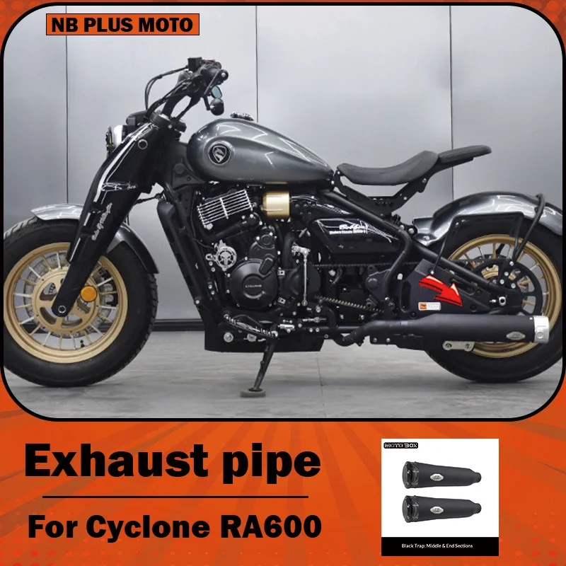 【Premium】For Cyclone RA600 modified exhaust system with dual outlets on the left and right, producing deep and rich sound at mid