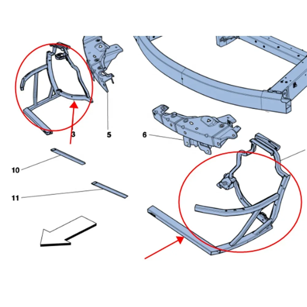 Front right Radiator Frame Cage