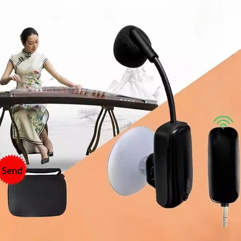 

Беспроводной микрофон Guzheng для профессионального использования: звукосниматель для скрипки и гитары с шумоподавлением, усилитель и приемник