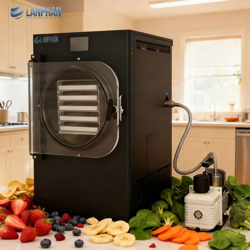 Pequeños bocadillos de golosinas para mascotas con comida de frutas y dulces que ahorran energía 1300W -40 ℃ Máquina liofilizadora casera con precio de bomba de vacío