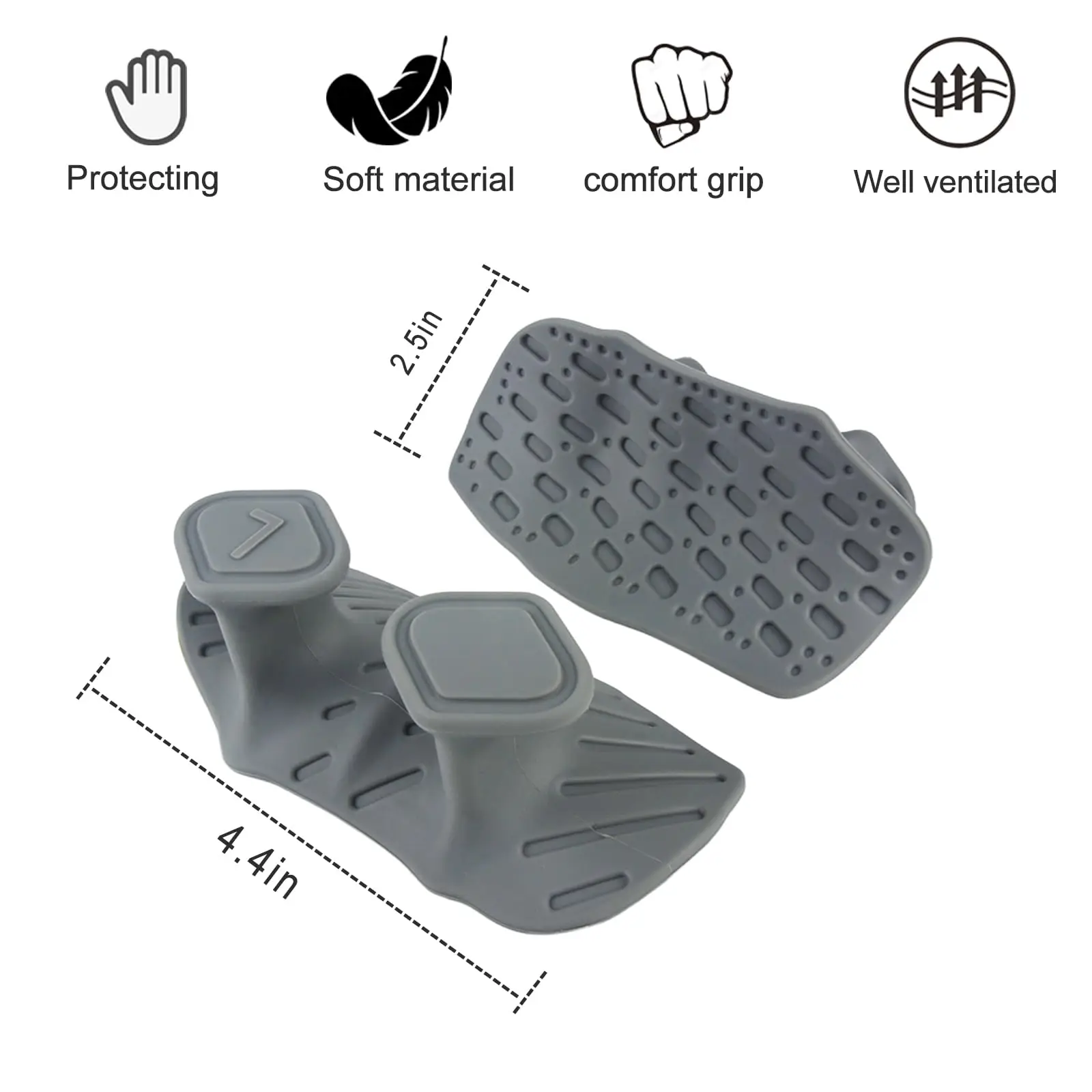 Doppelseitige Rutschfeste Fitness-Griffe Gewichtheber-Silikon-Fingerlose Handschuhe für Klimmzüge Handflächenschutz für Männer und Frauen – Detail 2