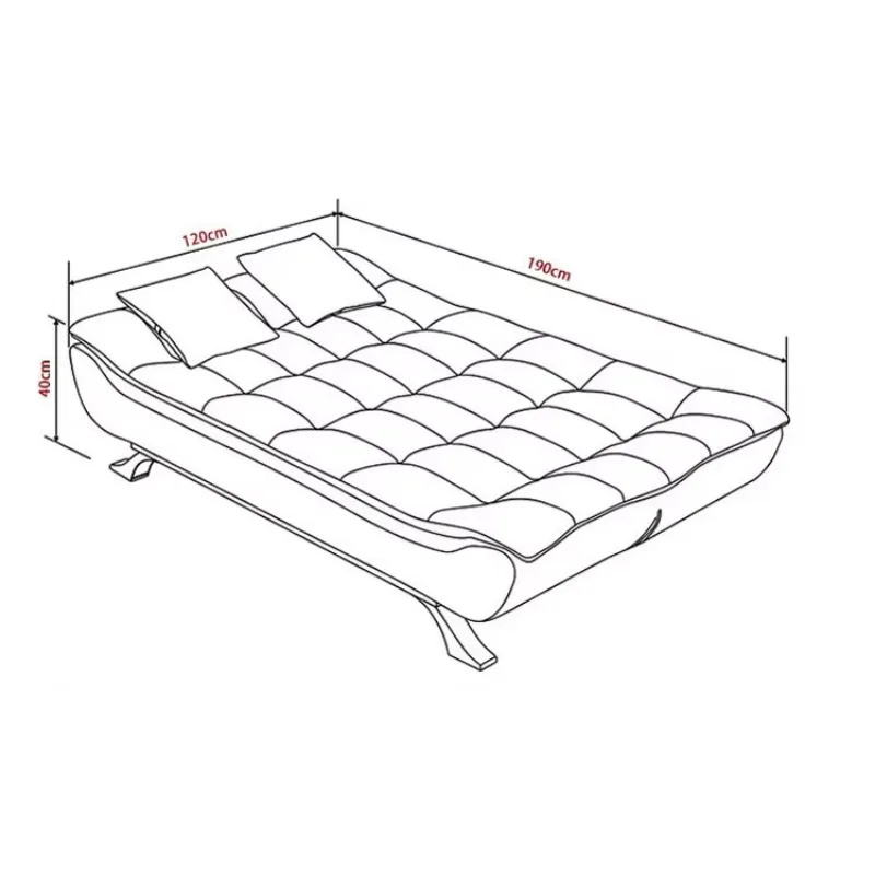 Modern High Quality Fabric Folding Floor Sofa Bed with Storage Metal Frame for Home or Hotel Living Room Use
