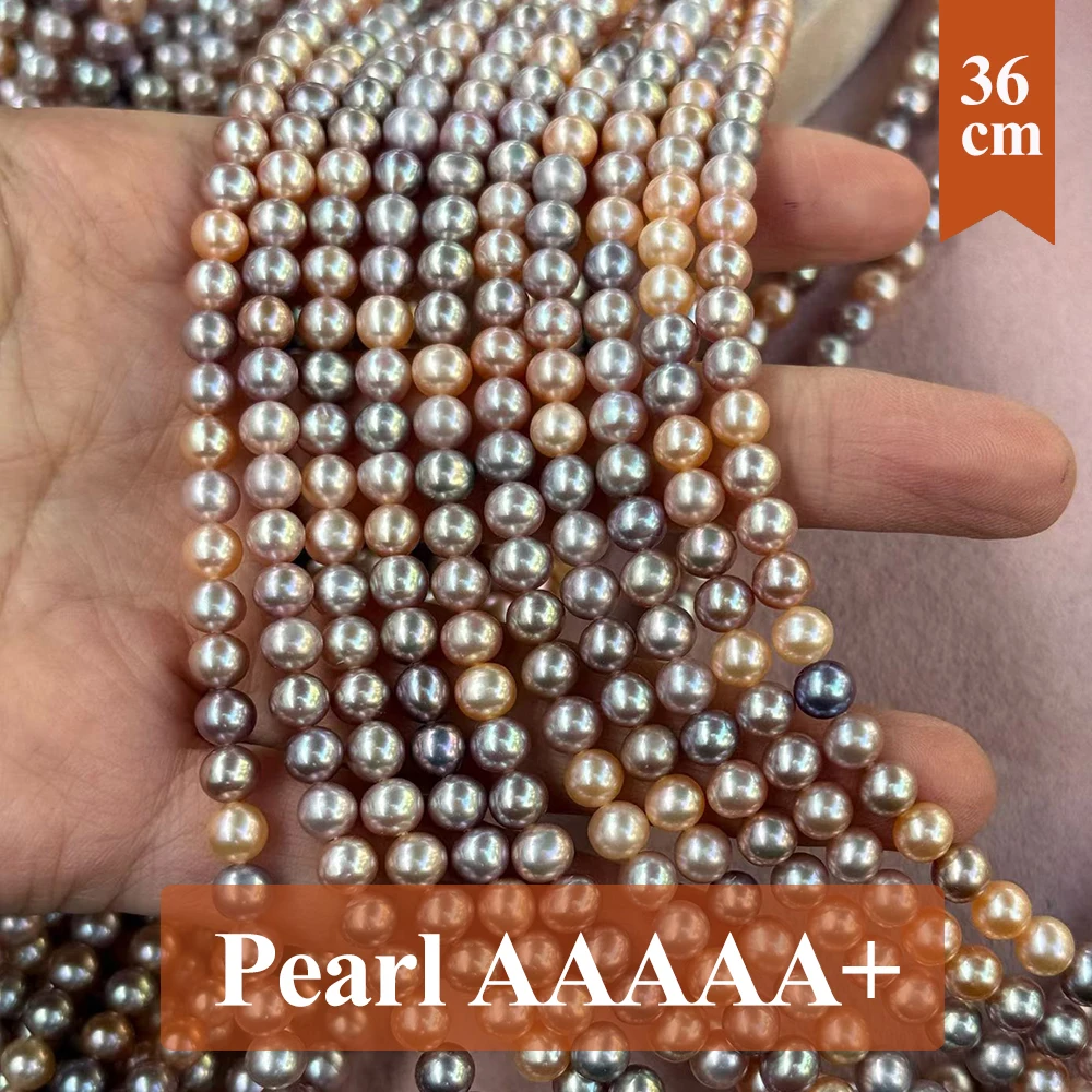 5.5-6mm Punch Natural Freshwater 100% Pearl Beads AAAAA+ Round Candy Pearl Loose Spacer Beaded for Jewelry Necklace Bracelet