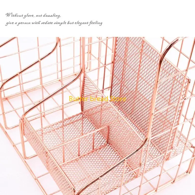 W89C Exquisite Hollow-out Metal File Holder Letter Size File Folder Rack
