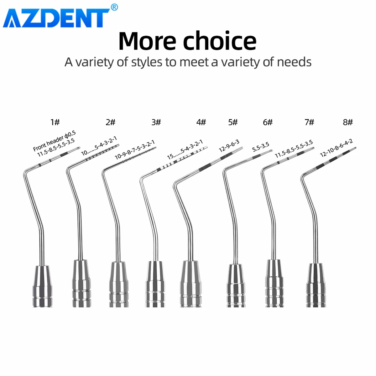 Sonda okresowa dentystyczna Sonda skalowa AZDENT Instrument ze stali nierdzewnej Sonda endodontyczna 1/2/3/4/5/6/7/8 #   Narzędzia do dezynfekcji