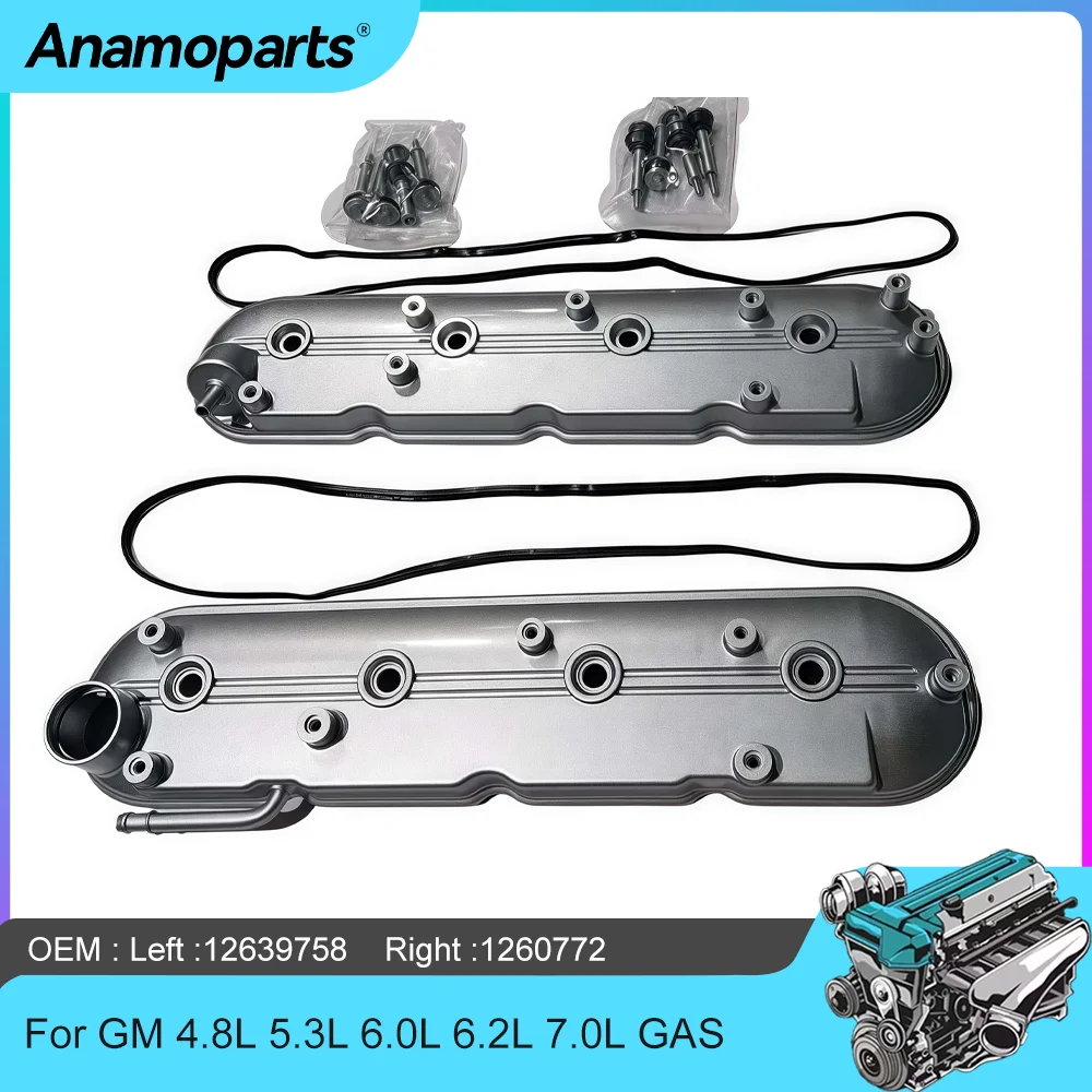 

Engine Valve Cover Kit Fit GM LS 12637684 12639758 For 09-20 Chevrolet GMC Pontiac Saab Cadillac Hummer 4.8 5.3 6.0 6.2 7.0 GAS