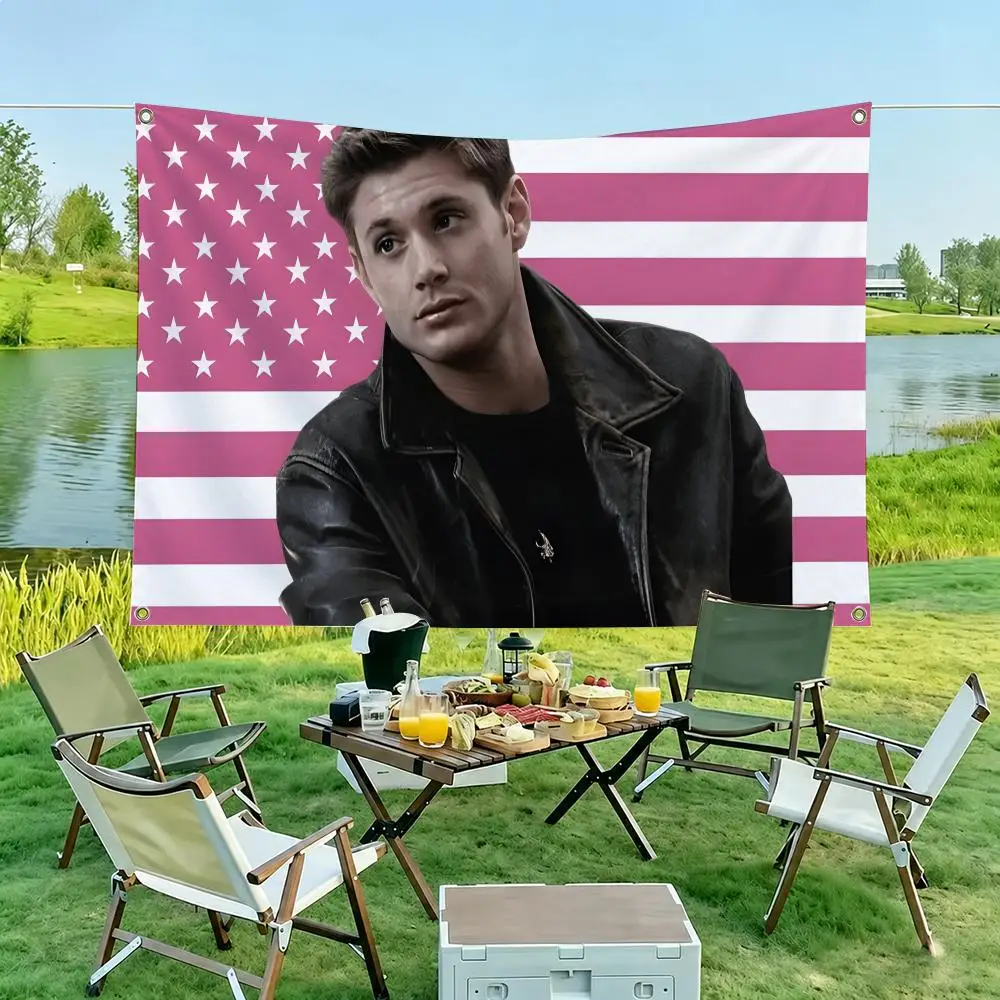 Jensen A-ackles Singer Flags Flag Tapestry Outdoor Decor Flaga Decorative Home Objects Barber Shop Decoration