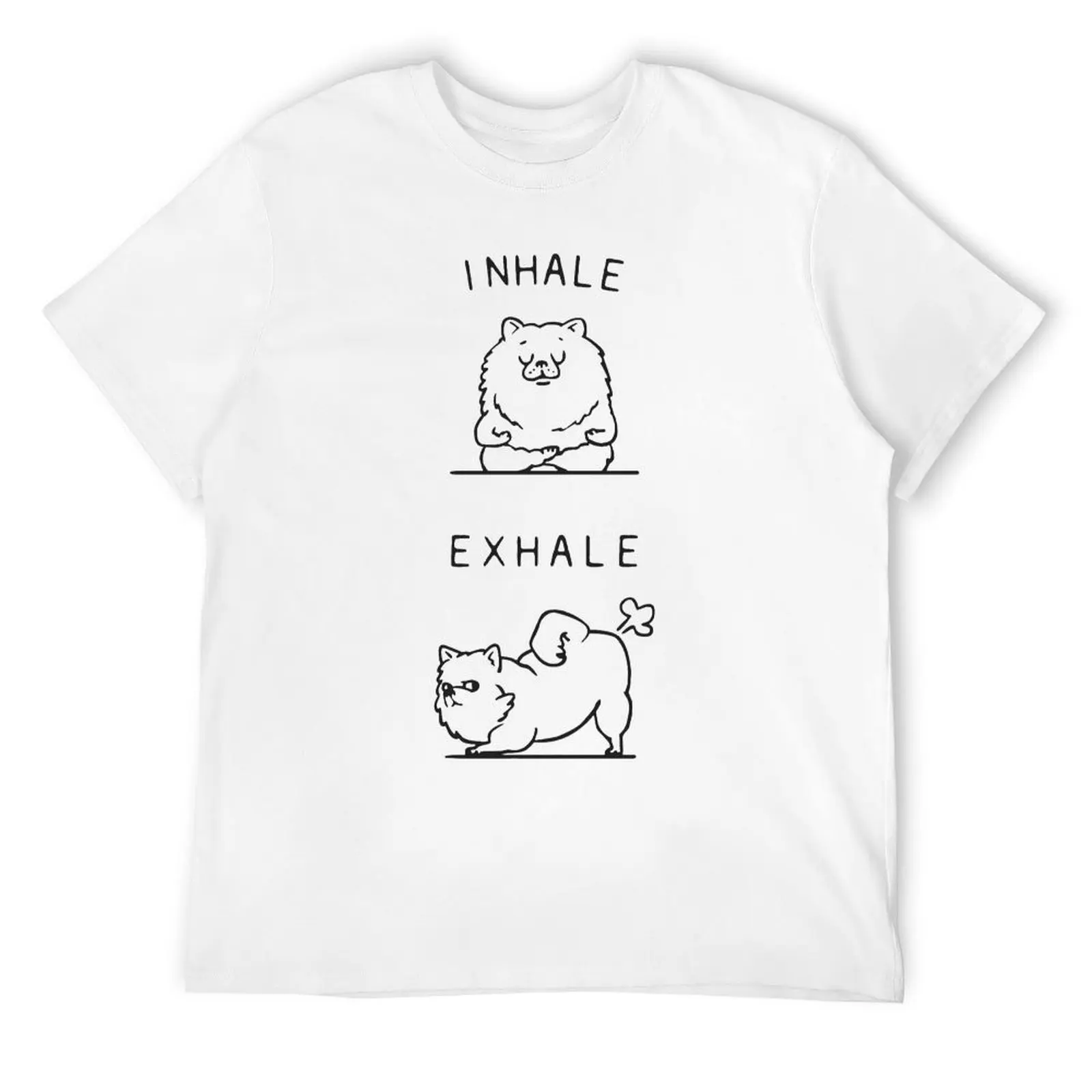 Inhale Exhale Pomeranian Pomeranian  Y Harajuku T-shirt Sport T-shirts Novelty Funny Novelty Leisure USA Size