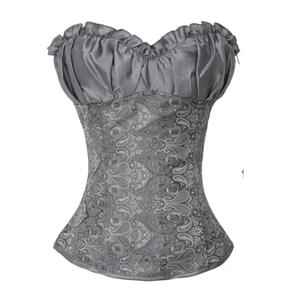 Corsets And Bustiers for Women Floral Brocade Bustiers with Straps Sexy Plus Size Costumes Corselet Overbust Cosplay