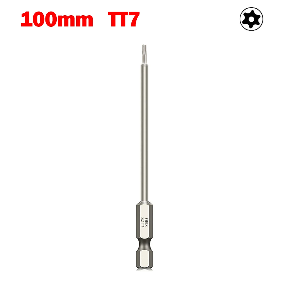 Torx Screwdriver Bit For Exact Screw Unscrew T6-T40 Tool Hex Shank Hollow Torx Screwdriver Bit 100mm Alloy Steel Anti-rust