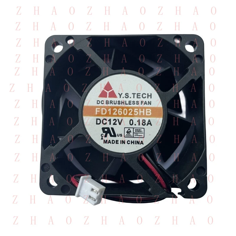 L+ for  FD126025HB 6025 DC 12V 0.18A 60*60*25MM 2-Pin Server Square Cooling Fan