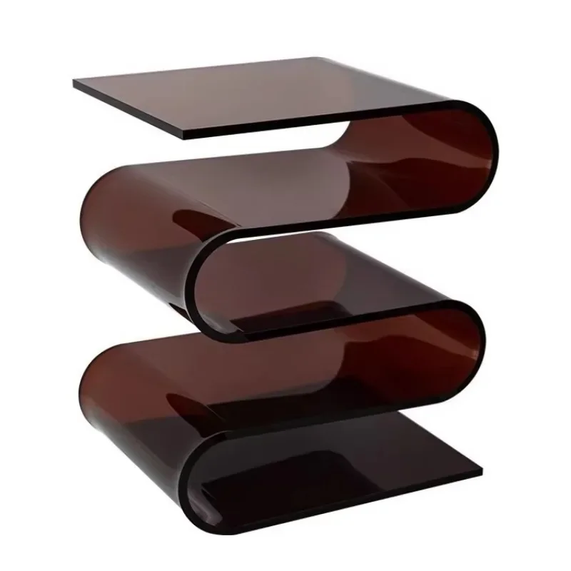 Transparent Acrylic Bookshelf Nordic Side Table for Living Room Modern Home Decor and Magazine Rack in Stylish Design