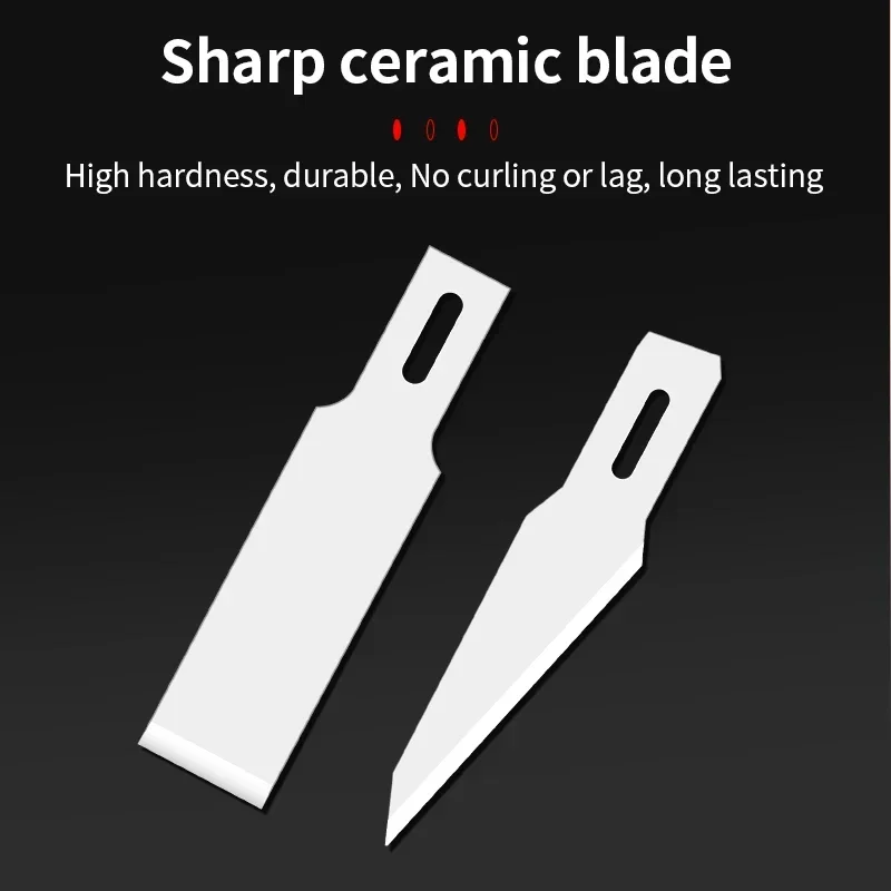 LUXIANZI Ceramics Blade Carving Knife Aluminum Alloy Non-Slip Handmade For PCB Repair DIY Hand Tools  Engraving Craft Knives