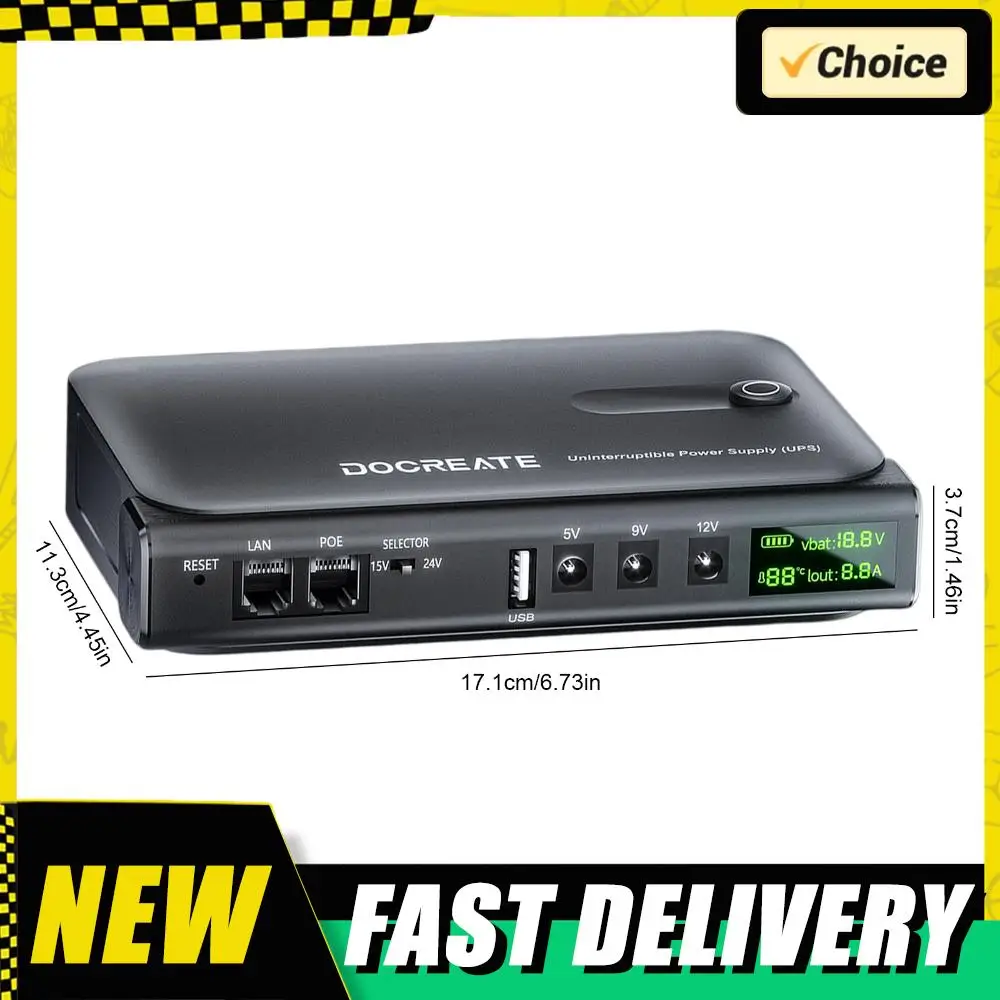 Alimentation sans interruption UPS haute puissance 36W, batterie remplaçable et affichage LED avec commutation d'alimentation sans couture pour les pannes