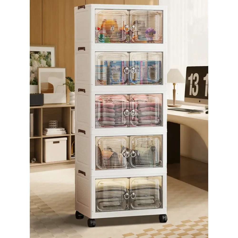 Storage Bins With Lids, Stackable Storage Containers, Storage Cabinet, Closet Organizer, Folding Storage Boxes, Stackable Stora