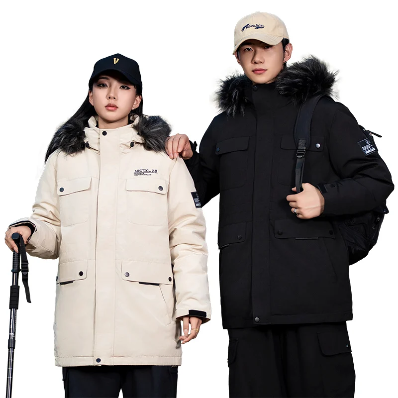 

Men Wool Liner Hooded Jacket Snow Men Windbreaker Zipper Parkas Long Winter Down Jacket Men Warm Jacket Winter Parka Windbreaker