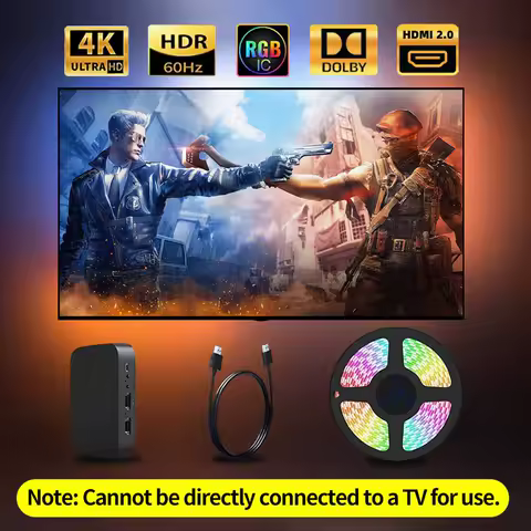 Immersive HDMI Sync TV LED Backlight Tuya Chip 4K HDMI-Compatible 2.0 Device Screen Color Sync Strip Lights for TV box/PS5/XBOX