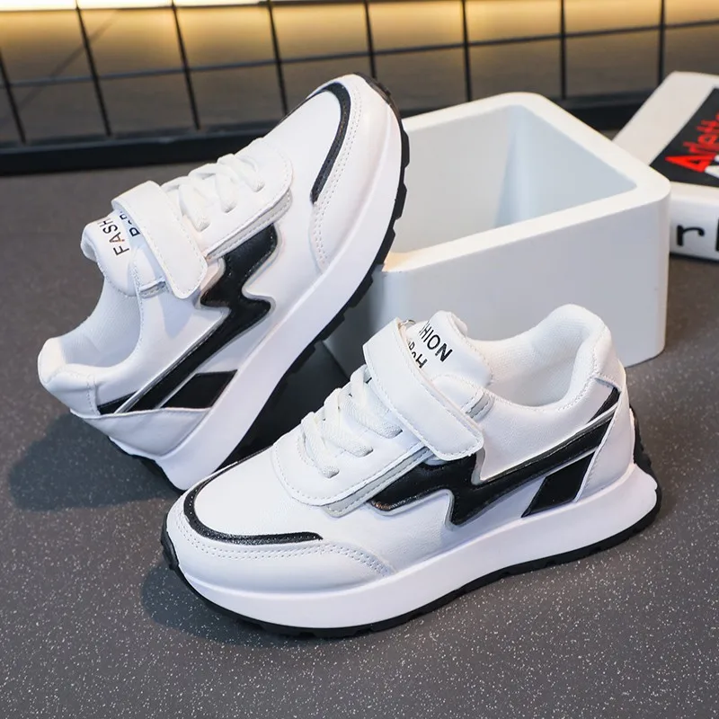 Children's White Shoes Pink Hundred Soft Bottom Girls' Casual Shoe Black Boys' Low Top Middle and Big Kids' Children's Sneakers