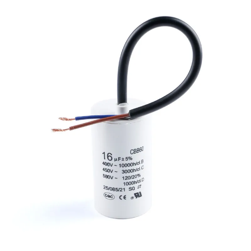 Start capacitor CBB60 2UF 4UF 5UF 8UF 10UF 12UF 15UF 20UF 80UF household water pump capacitance