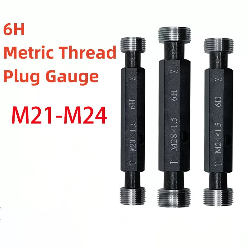 

1PCS M21-M24 Steel Mer-cury Gage Metric Fine Thread Plug Gauge High Quality wholesale 6H M21 M22 M23 M24