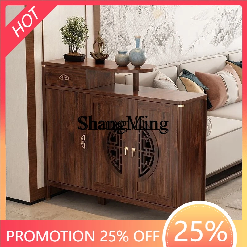 

SM Chinese solid wood living room screen entrance cabinet double-sided facing the entrance hall partition cabinet
