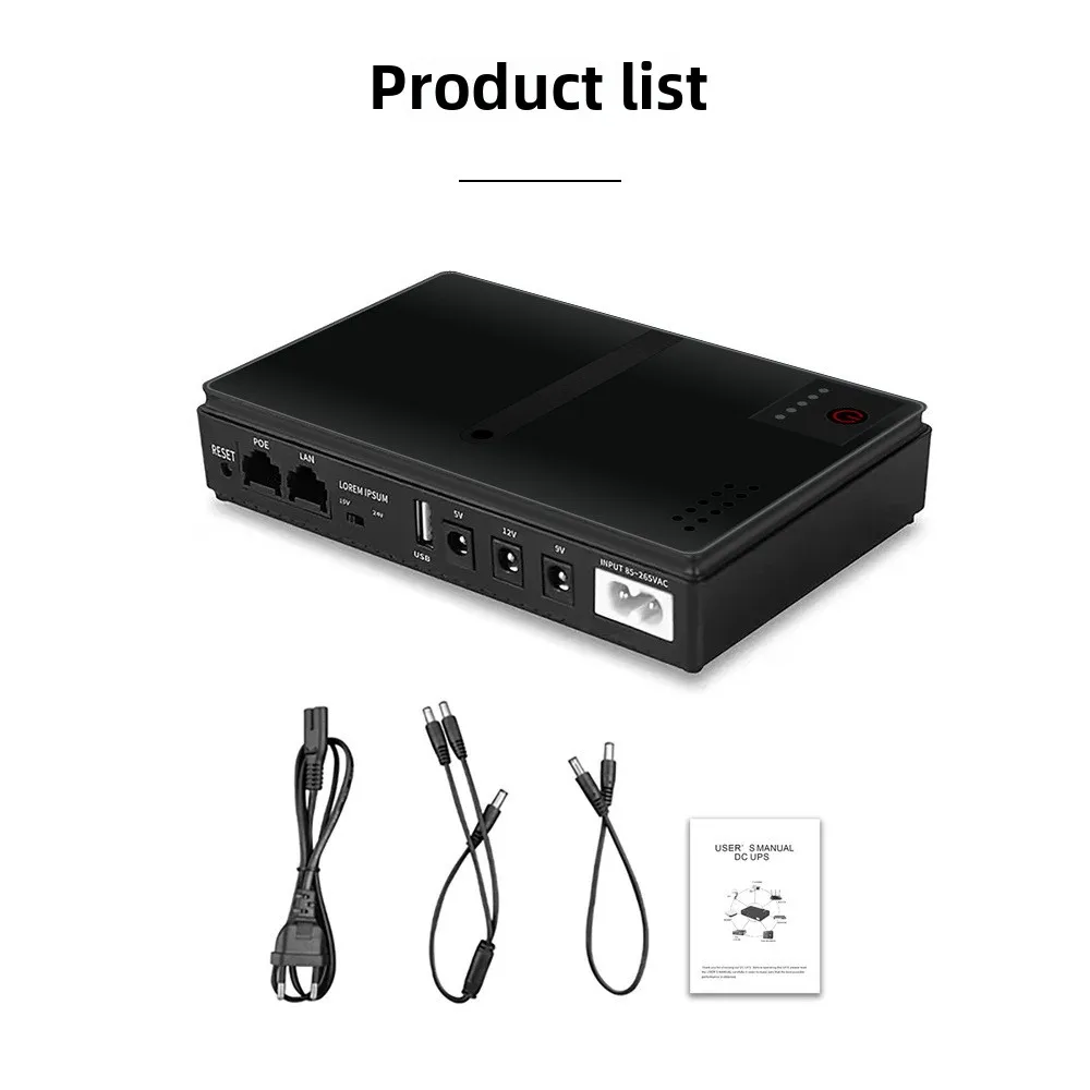 18W DC1018P Router 5V9V12V DC USV Unterbrechungsfreie Stromversorgung 10400Mah Notstromversorgung für optische Monitor Telefon