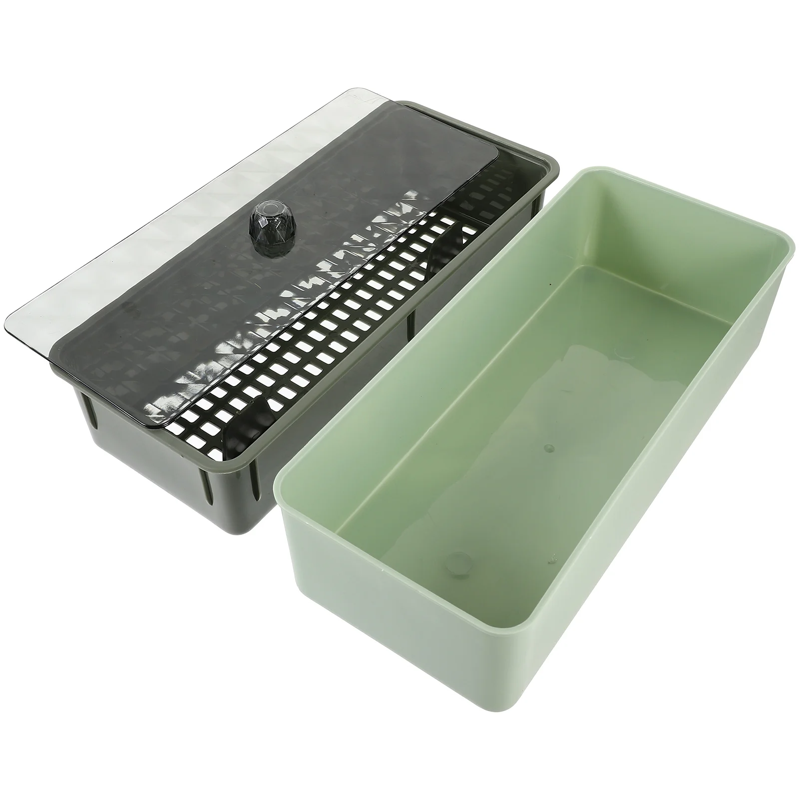 

Cutlery Box Knife Fork Storage Organizer Draining Utensil Holder PP Body PET Lid Countertop Home Accessory Gift Household
