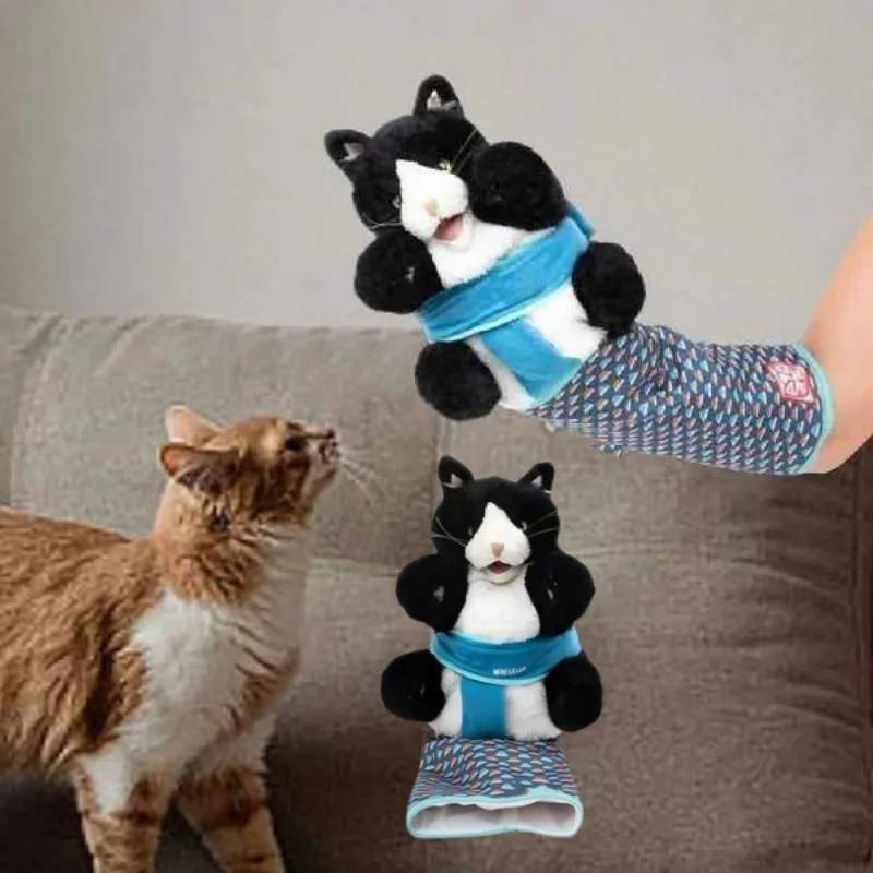 

Cats Puppet Wrestler Gloves Plush Toy Cat Doll Plush Toy Puppet Interactive Hand Puppet with Tough Padding for Safe Play Cat Toy