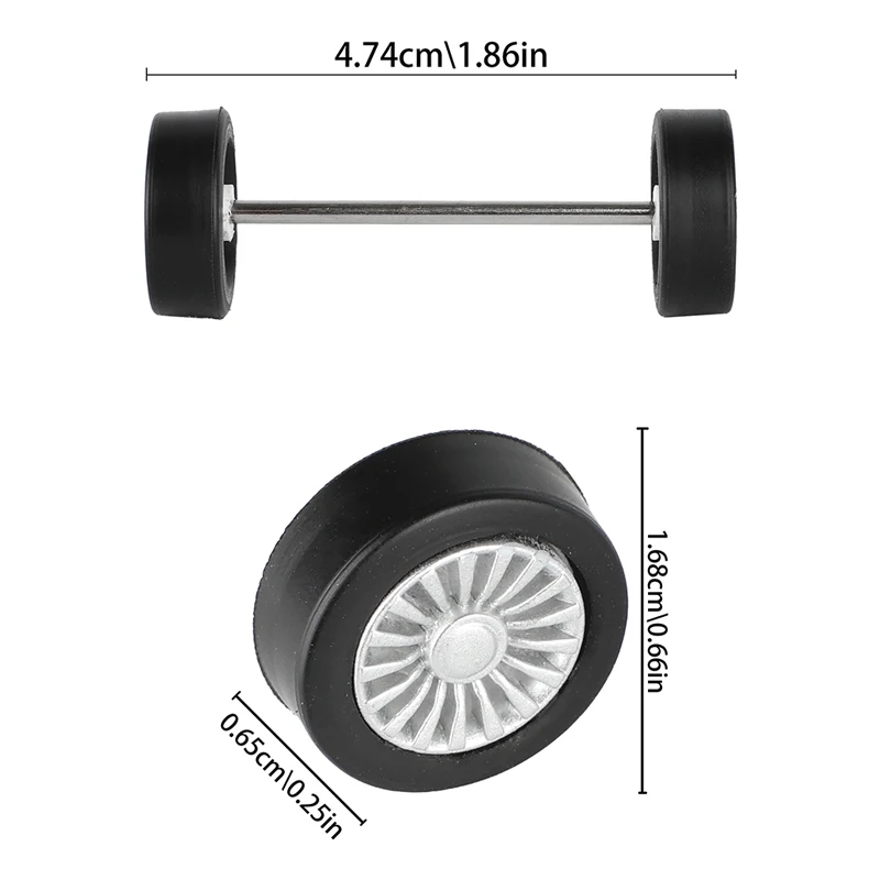 Moyeu de voiture à fente, roue avant arrière, moyeux d'engrenage moteur, 1/43, 1, 43 pneus