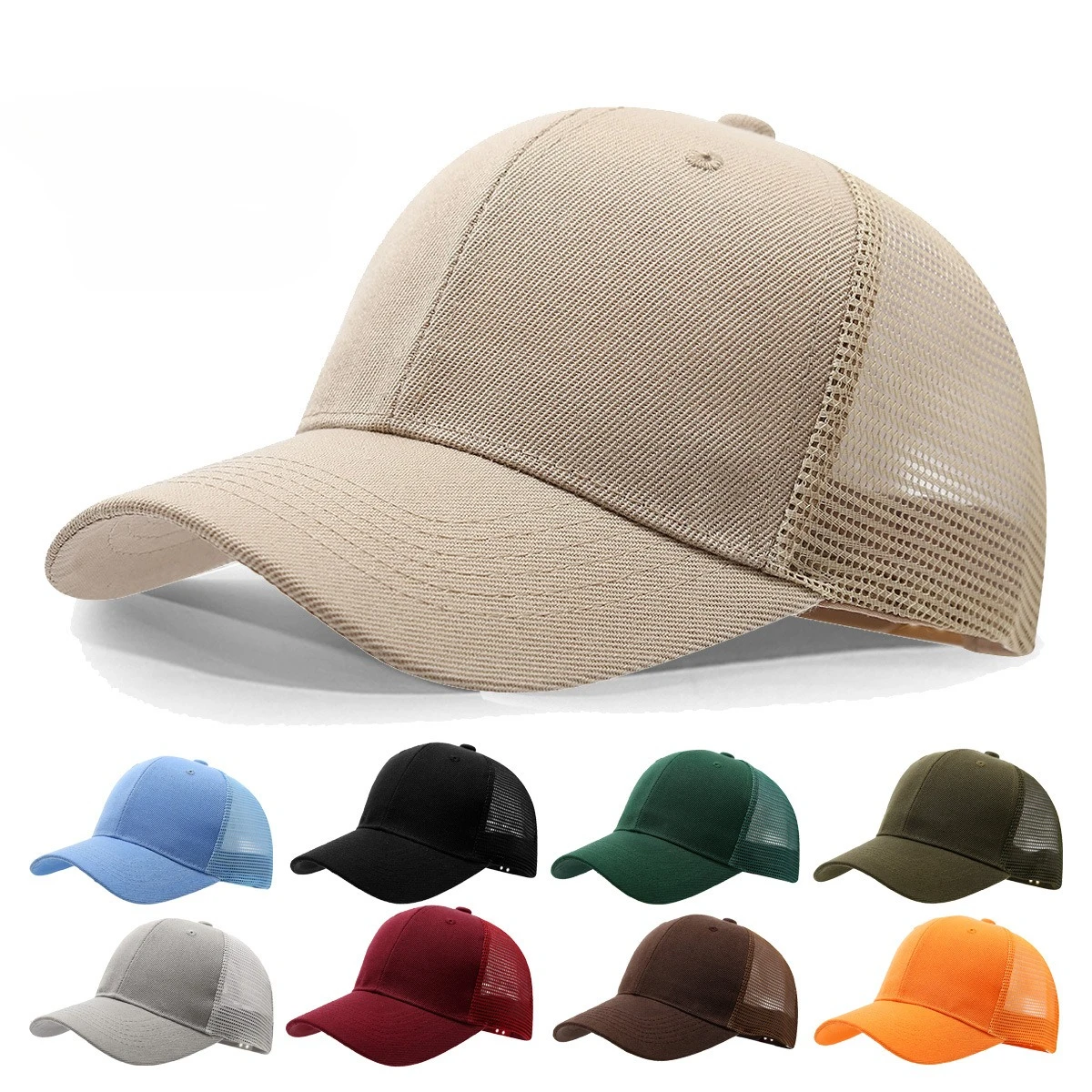 

Outdoor Sports Baseball Cap Men Summer Breathable Mesh Visor Korean Version Light Plate Solid Color Hat Outdoor Leisure