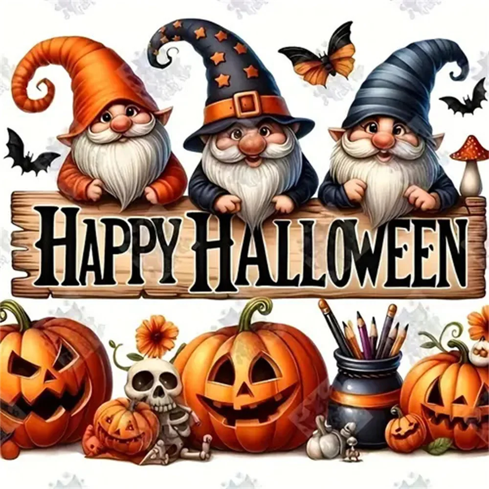 Kürbis-Diamant-Gemälde, voll, quadratisch, rund, Diamant-Stickerei, Cartoon-Halloween-Bild von Strasssteinen