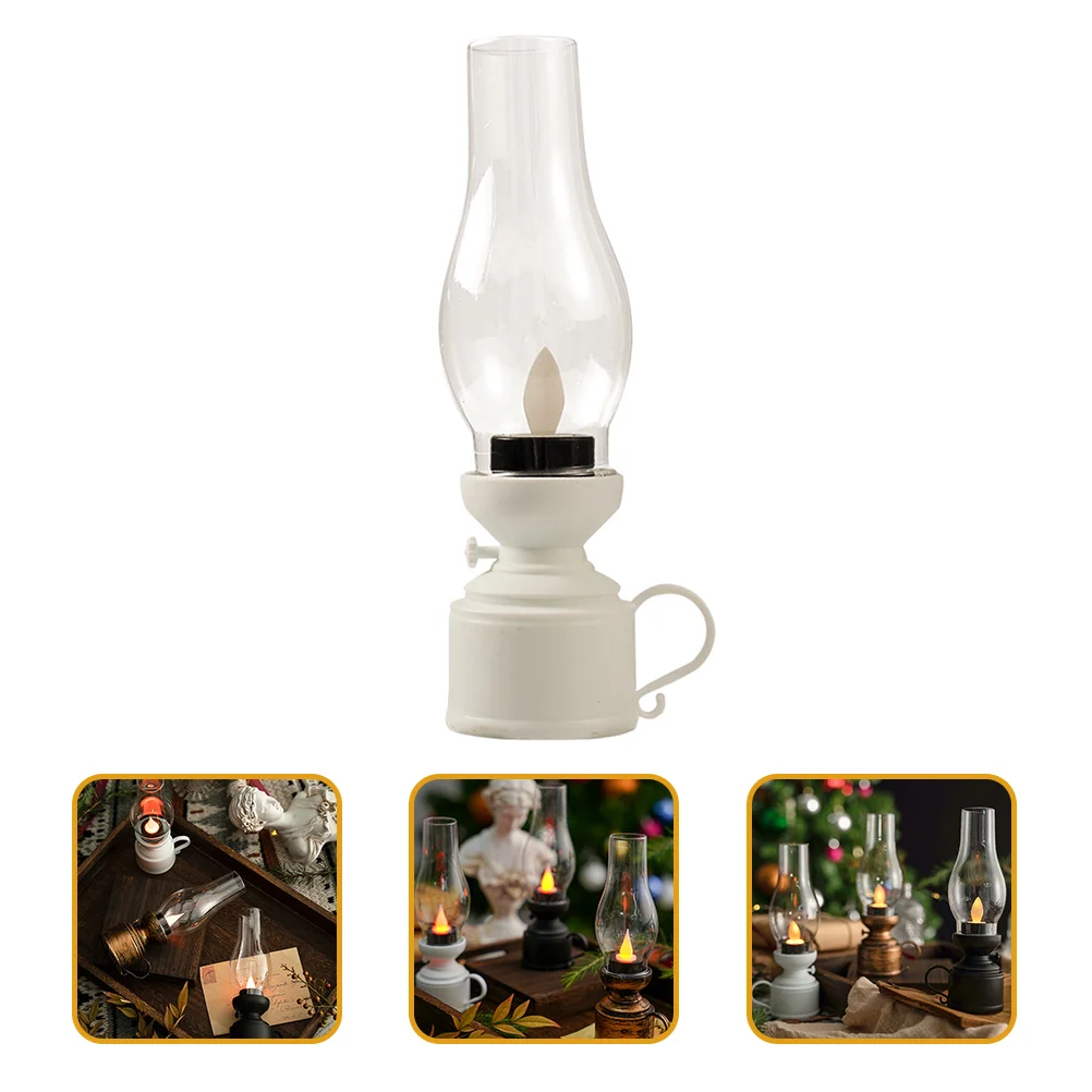 

Electronic Kerosene Lamp LED Oil Table Lamps for Indoor Use Component Lantern Flameless Office Night Light