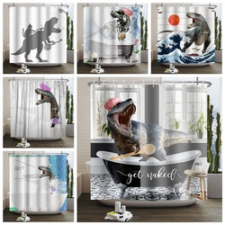 Funny Dinosaur Shower Curtain for Bathroom Cute Animal Cool Dinosaur Children Bathroom Curtain Waterproof Bath Curtain Decor