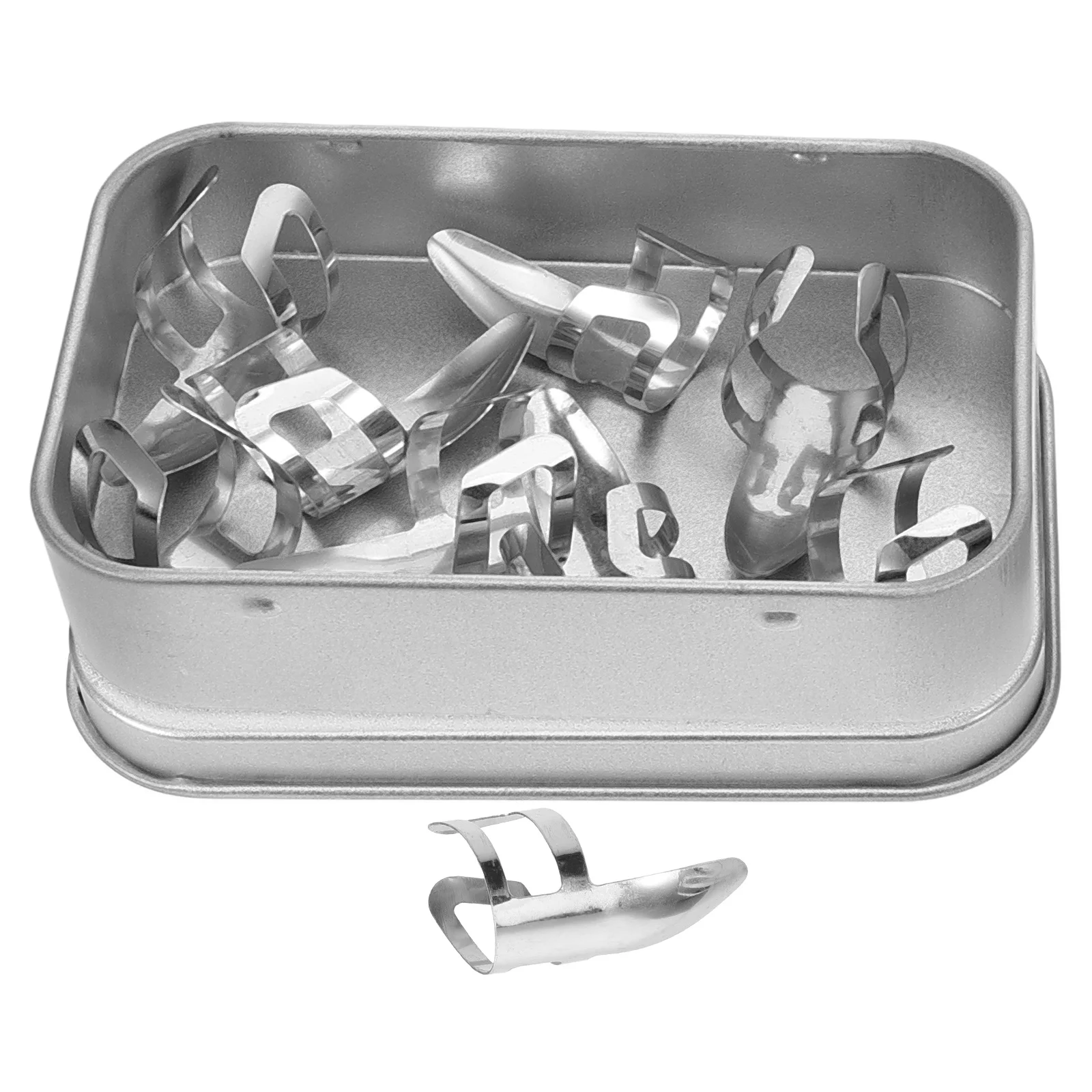 

8pcs Finger Picks Set Stainless Steel Cots Protectors for Guitar Players Enhance Sound Quality Lightweight