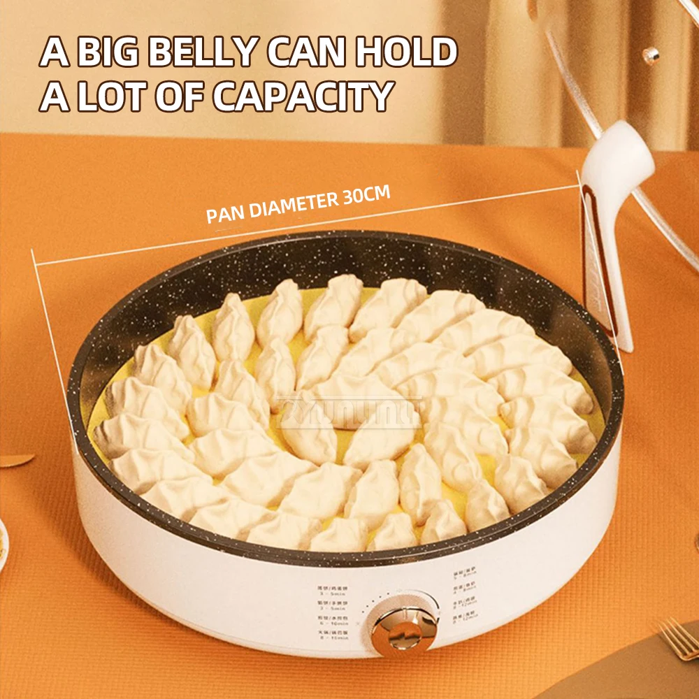 مقلاة كهربائية متعددة الوظائف ، ماكينة صنع الفطائر المنزلية الأوتوماتيكية ، مقلاة خبز البيتزا ، غير لاصقة