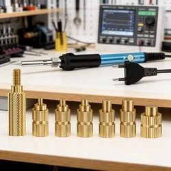 Heat Set Soldering Iron Tip Head Insert M2-M6 Hot Melt Brass Embedded Thread Nut Kit for Plastic Soldering